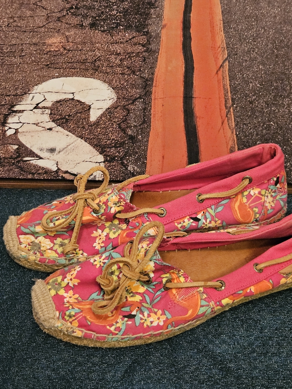 Sperry Floral Canvas Espadrille Loafers - Pink